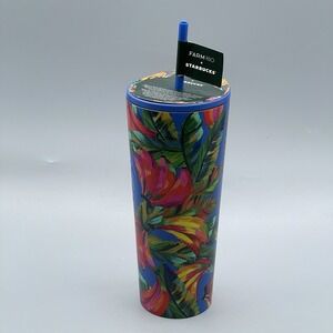 Starbucks Farm Rio Cold Cup Stainless Steel Blue Colorful 24oz Limited Release